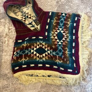 Multicolor Geometric Poncho